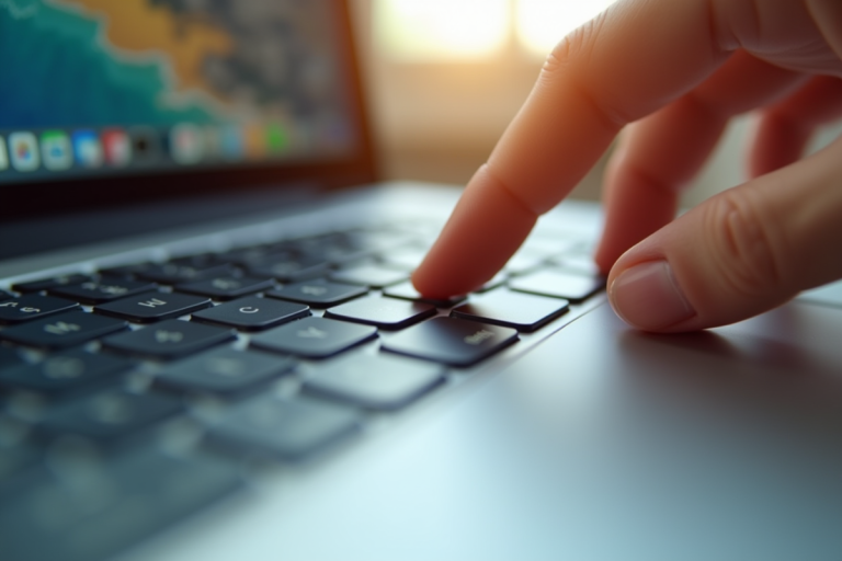 Zoom sur un clavier Mac avec touche option e pour accent