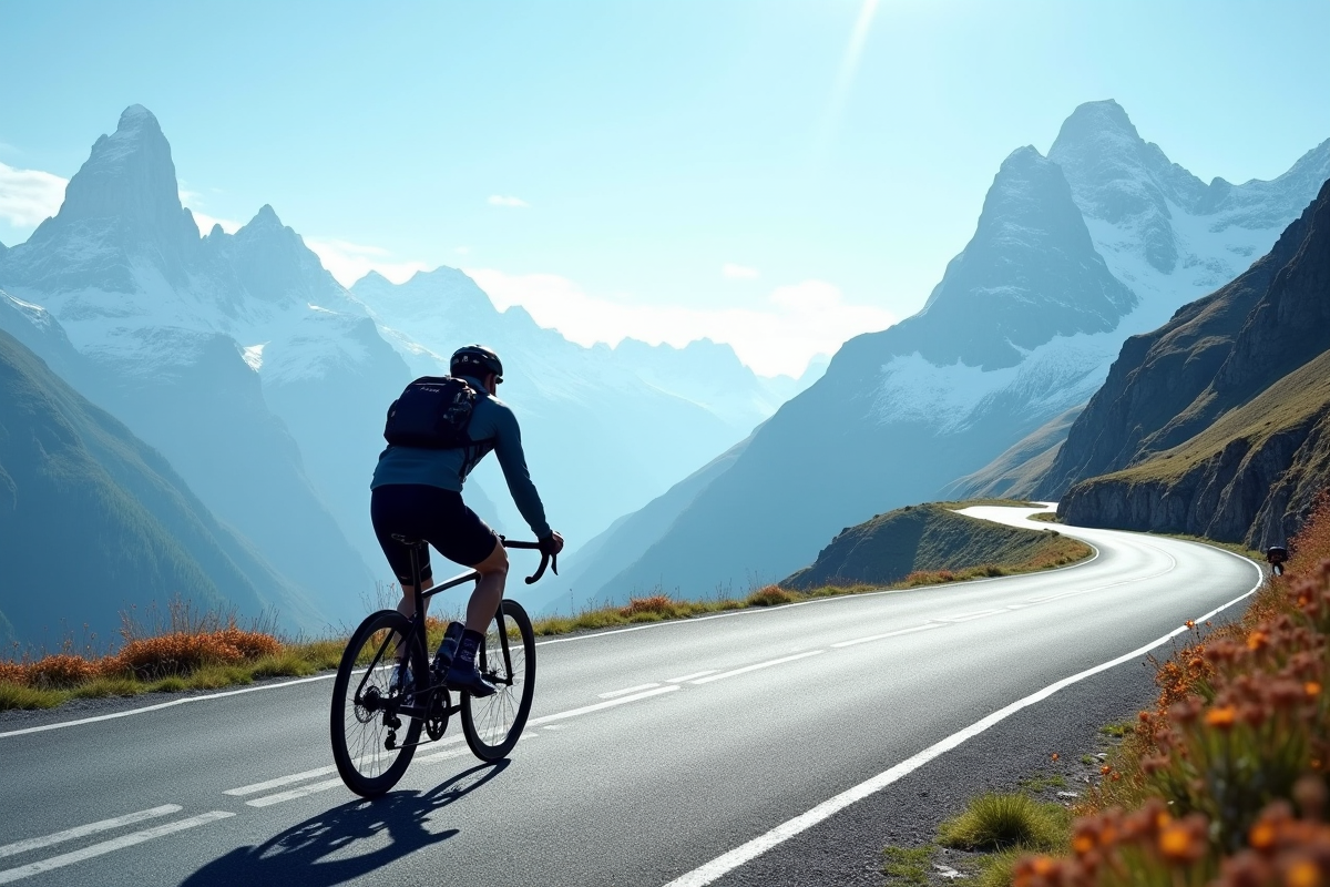 Cycliste près du sommet d