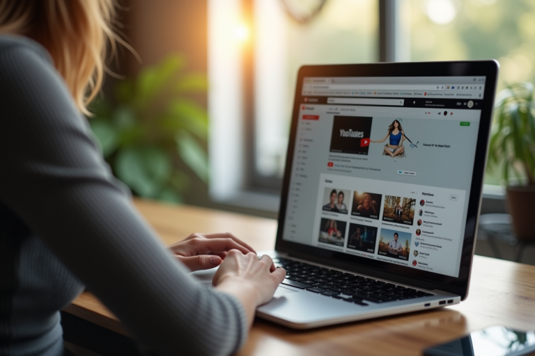 Personne utilisant un ordinateur pour convertir YouTube en MP3